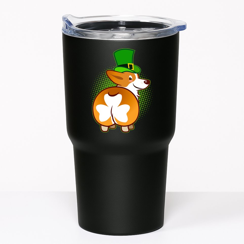 Funny St Patrick's Day Shamrock Corgi Butt Tumbler