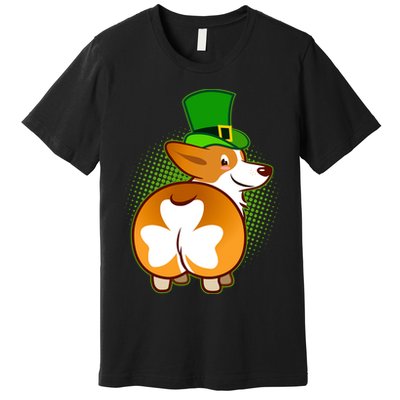 Funny St Patrick's Day Shamrock Corgi Butt Premium T-Shirt
