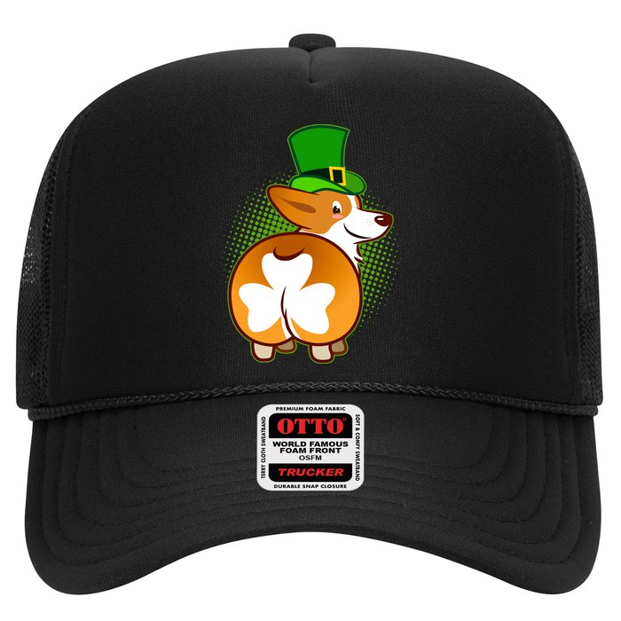 Funny St Patrick's Day Shamrock Corgi Butt Trucker Hat