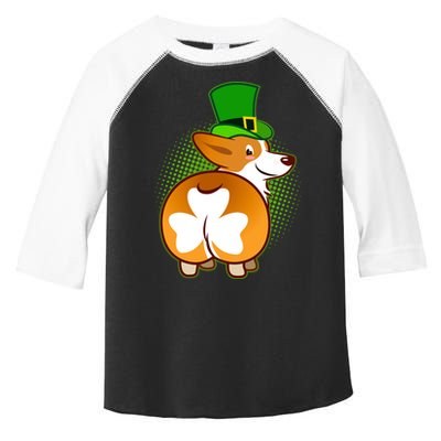 Funny St Patrick's Day Shamrock Corgi Butt Toddler Fine Jersey T-Shirt