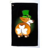 Funny St Patrick's Day Shamrock Corgi Butt Golf Towel