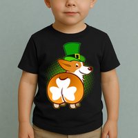 Funny St Patrick's Day Shamrock Corgi Butt Toddler T-Shirt