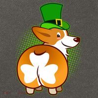 Funny St Patrick's Day Shamrock Corgi Butt Cotton Canvas Backpack