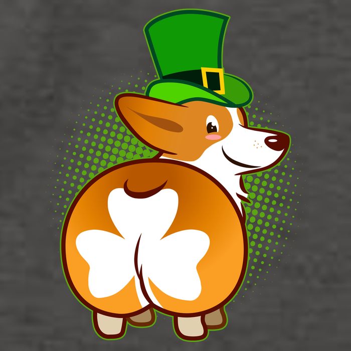 Funny St Patrick's Day Shamrock Corgi Butt Vector Backpack