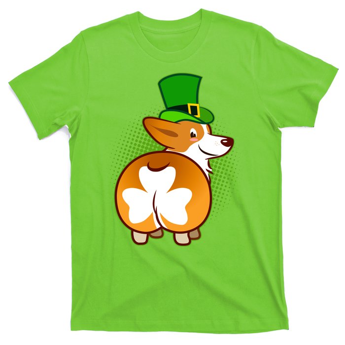 Funny St Patrick's Day Shamrock Corgi Butt T-Shirt