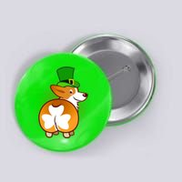 Funny St Patrick's Day Shamrock Corgi Butt Button