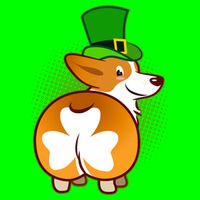 Funny St Patrick's Day Shamrock Corgi Butt Button