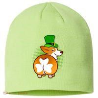 Funny St Patrick's Day Shamrock Corgi Butt Sustainable Beanie