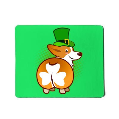 Funny St Patrick's Day Shamrock Corgi Butt Mousepad