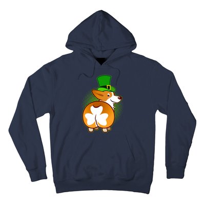 Funny St Patrick's Day Shamrock Corgi Butt Hoodie