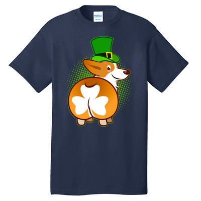 Funny St Patrick's Day Shamrock Corgi Butt Tall T-Shirt