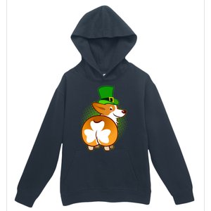 Funny St Patrick's Day Shamrock Corgi Butt Urban Pullover Hoodie