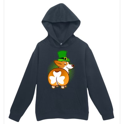 Funny St Patrick's Day Shamrock Corgi Butt Urban Pullover Hoodie