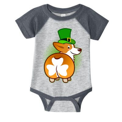 Funny St Patrick's Day Shamrock Corgi Butt Infant Baby Jersey Bodysuit