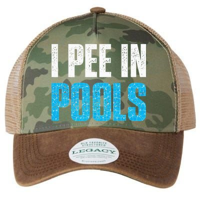Funny Swimming Pool Swimmer I Pee in Pools Legacy Tie Dye Trucker Hat