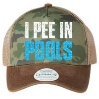 Funny Swimming Pool Swimmer I Pee in Pools Legacy Tie Dye Trucker Hat