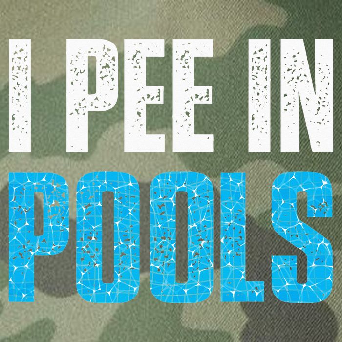 Funny Swimming Pool Swimmer I Pee in Pools Legacy Tie Dye Trucker Hat