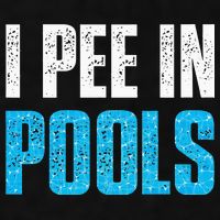 Funny Swimming Pool Swimmer I Pee in Pools Ladies PosiCharge Tri-Blend Wicking Tank