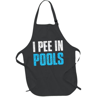 Funny Swimming Pool Swimmer I Pee in Pools Full-Length Apron With Pockets