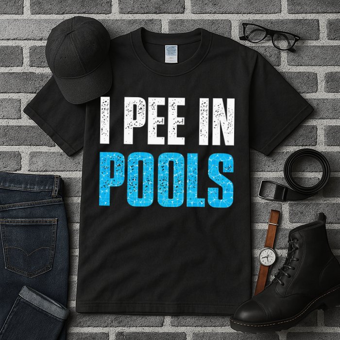 Funny Swimming Pool Swimmer I Pee in Pools Tall T-Shirt
