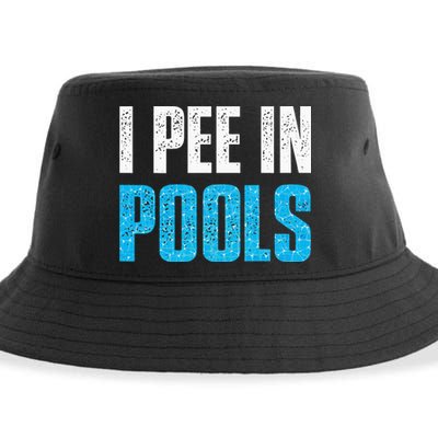 Funny Swimming Pool Swimmer I Pee in Pools Sustainable Bucket Hat