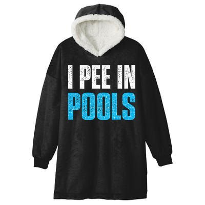 Funny Swimming Pool Swimmer I Pee in Pools Hooded Wearable Blanket