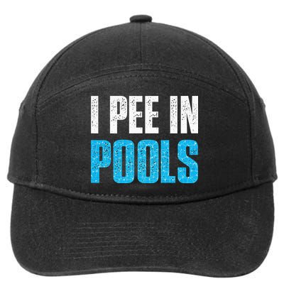 Funny Swimming Pool Swimmer I Pee in Pools 7-Panel Snapback Hat