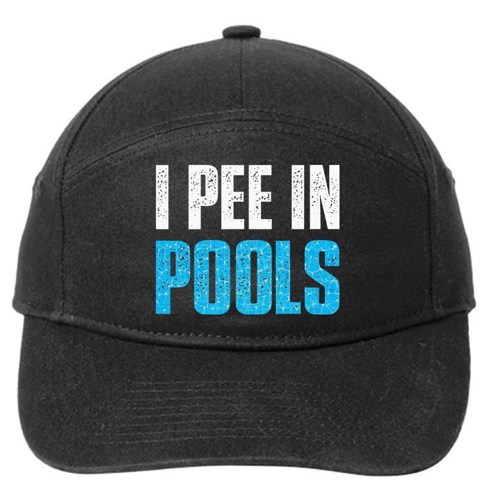 Funny Swimming Pool Swimmer I Pee in Pools 7-Panel Snapback Hat