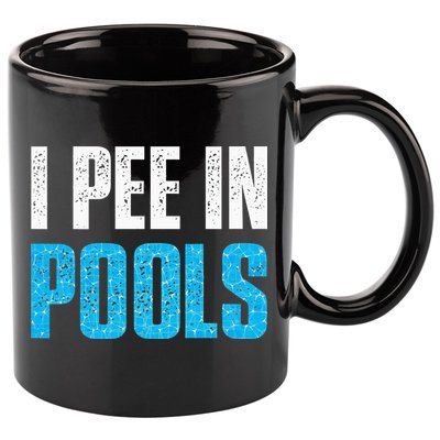 Funny Swimming Pool Swimmer I Pee in Pools 11oz C Handle Ceramic Mug