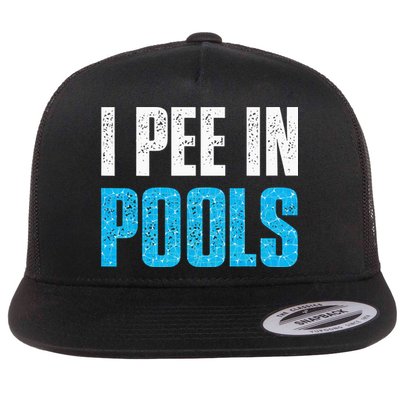 Funny Swimming Pool Swimmer I Pee in Pools Flatbill Hat