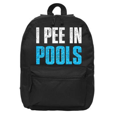Funny Swimming Pool Swimmer I Pee in Pools 16 in Basic Backpack