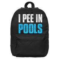 Funny Swimming Pool Swimmer I Pee in Pools 16 in Basic Backpack