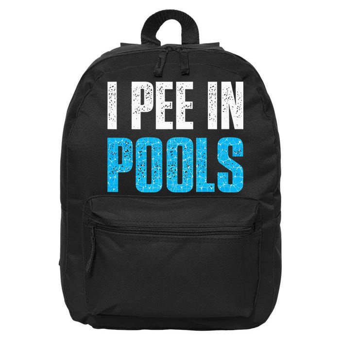 Funny Swimming Pool Swimmer I Pee in Pools 16 in Basic Backpack
