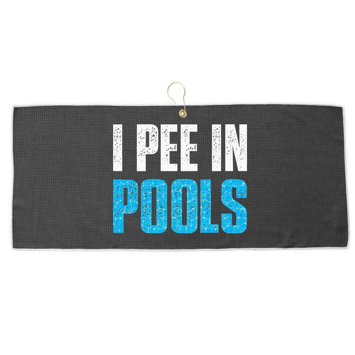 Funny Swimming Pool Swimmer I Pee in Pools Large Microfiber Waffle Golf Towel