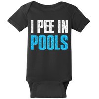 Funny Swimming Pool Swimmer I Pee in Pools Baby Bodysuit