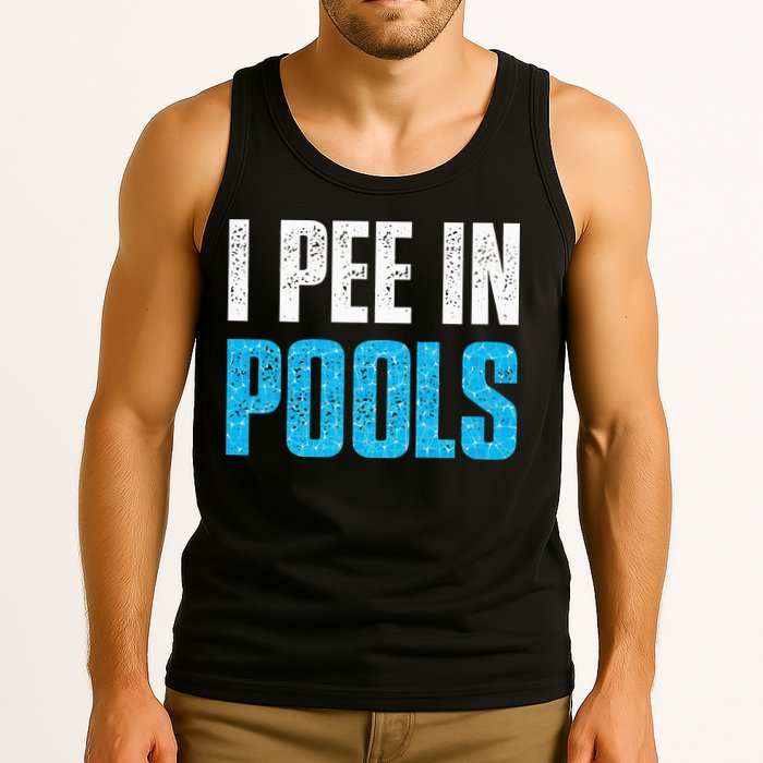 Funny Swimming Pool Swimmer I Pee in Pools Tank Top