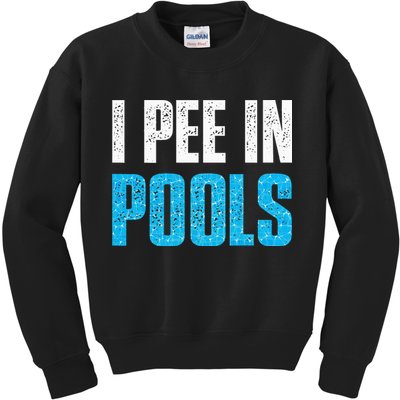 Funny Swimming Pool Swimmer I Pee in Pools Kids Sweatshirt