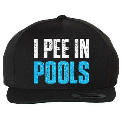 Funny Swimming Pool Swimmer I Pee in Pools Wool Snapback Cap