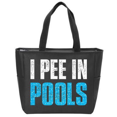 Funny Swimming Pool Swimmer I Pee in Pools Zip Tote Bag
