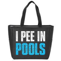 Funny Swimming Pool Swimmer I Pee in Pools Zip Tote Bag