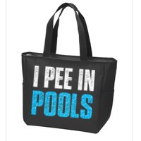 Funny Swimming Pool Swimmer I Pee in Pools Zip Tote Bag