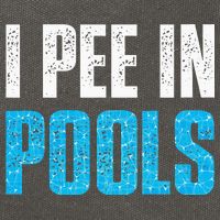 Funny Swimming Pool Swimmer I Pee in Pools Cotton Canvas Backpack