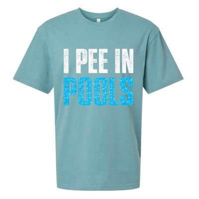 Funny Swimming Pool Swimmer I Pee in Pools Sueded Cloud Jersey T-Shirt