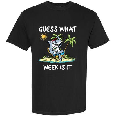 Funny Shark Party Beach Guess What Week Is It Lover Shark Garment-Dyed Heavyweight T-Shirt