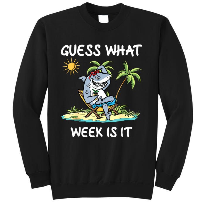 Funny Shark Party Beach Guess What Week Is It Lover Shark Sweatshirt