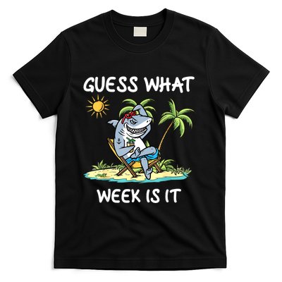 Funny Shark Party Beach Guess What Week Is It Lover Shark T-Shirt