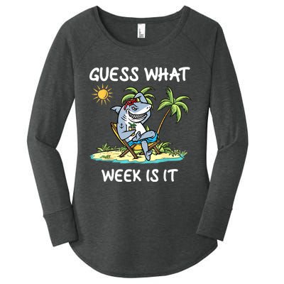 Funny Shark Party Beach Guess What Week Is It Lover Shark Women's Perfect Tri Tunic Long Sleeve Shirt