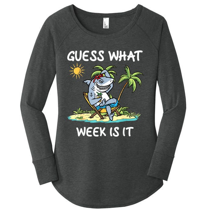 Funny Shark Party Beach Guess What Week Is It Lover Shark Women's Perfect Tri Tunic Long Sleeve Shirt