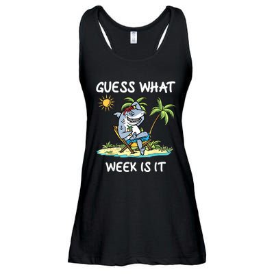 Funny Shark Party Beach Guess What Week Is It Lover Shark Ladies Essential Flowy Tank