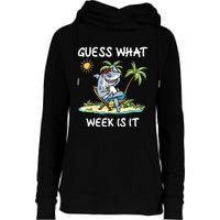 Funny Shark Party Beach Guess What Week Is It Lover Shark Womens Funnel Neck Pullover Hood